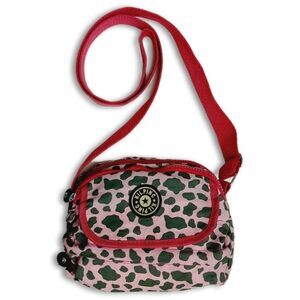 KIPLING Crossbody Shoulder Bag Cheetah Animal Print Pink